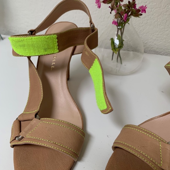 Loeffler Randall tan leather heeled sandals 9 - Picture 3 of 7